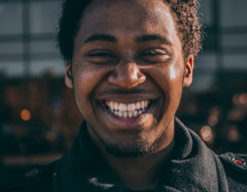 Smiling black man